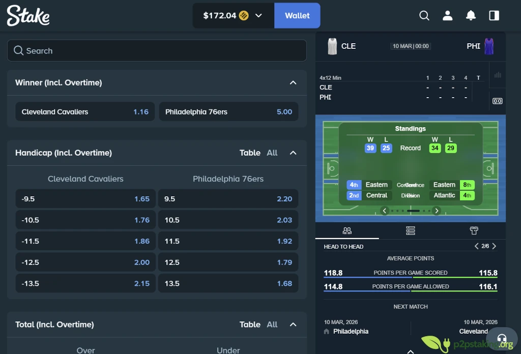Stake Sportsbook tennis game